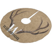 Naam monogram Rustic Antlers Kerstboom Rok (Gekanteld)