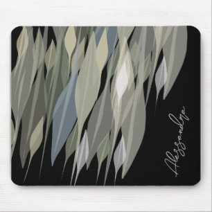Naam Monogram salie groen beige grijs zwart blader Muismat