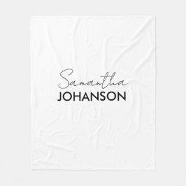 Naam Monogram script | Modern minimalist Fleece Deken