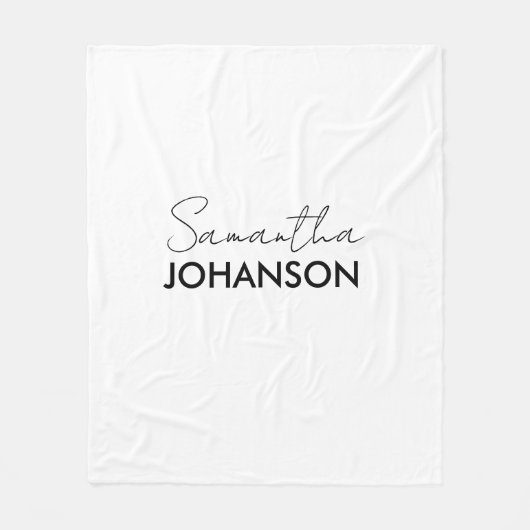 Naam Monogram script | Modern minimalist Fleece Deken (Voorkant)