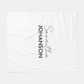 Naam Monogram script | Modern minimalist Fleece Deken (Voorkant (Horizontaal))