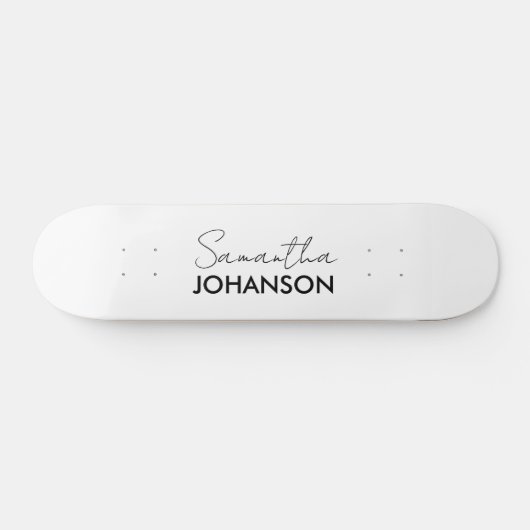 Naam Monogram script | Modern minimalist Persoonlijk Skateboard (Horizontaal)
