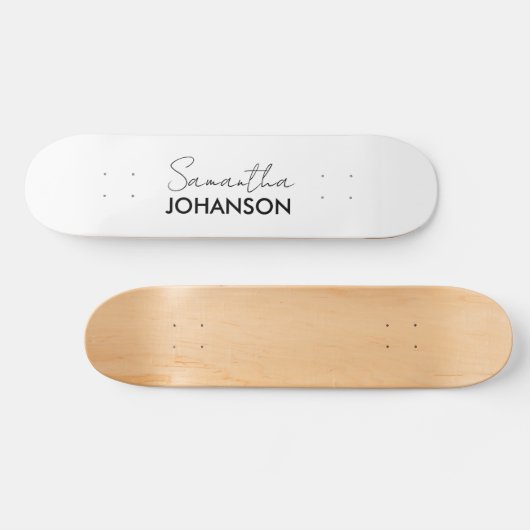 Naam Monogram script | Modern minimalist Persoonlijk Skateboard (Horizontaal)