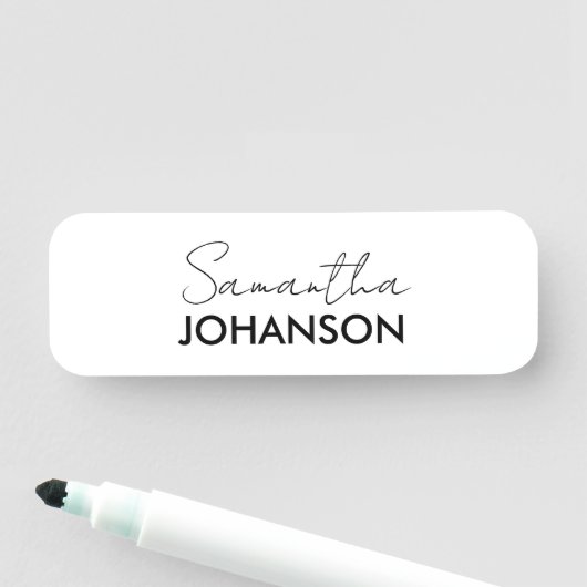 Naam Monogram script | Modern minimalistisch eenvo Naamplaatje (In situ)