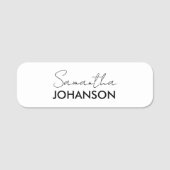 Naam Monogram script | Modern minimalistisch eenvo Naamplaatje (Voorkant)
