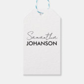 Naam Monogram script | Moderne, minimalistische vr Cadeaulabel (Voorkant)