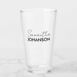 Naam Monogram script | Moderne, minimalistische vr Glas