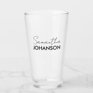 Naam Monogram script Moderne, minimalistische vr Glas