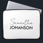 Naam Monogram script | Moderne, minimalistische vr Laptop Sleeve<br><div class="desc">Naam Monogram script | Moderne,  minimalistische vrouw</div>