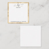 Naam Monogram script | Van het bureau van de Kaart Notitiekaartje (Voorkant / Achterkant)