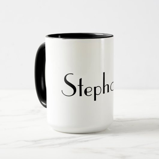 Naam Monogram Sjabloon Black White Cool Gift Mok (Voorkant links)