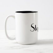 Naam Monogram Sjabloon Black White Cool Gift Tweekleurige Koffiemok (Links)