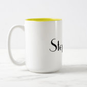 Naam Monogram Sjabloon Geel White Cool Cool Cft Tweekleurige Koffiemok (Links)