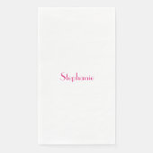 Naam Monogram Sjabloon Roze Wit Custom 2023 Servet (Voorkant)