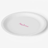 Naam Monogram Sjabloon Roze Wit Custom 2024 Papieren Bordje (Gekanteld)