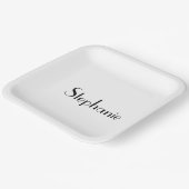 Naam Monogram Sjabloon Zwart wit Aangepast geluid Papieren Bordje (Gebogen)