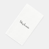 Naam Monogram Sjabloon Zwart wit Aangepast geluid Servet (Hoek)