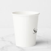 Naam Monogram Sjabloon Zwart Witte Kute Aangepast Papieren Bekers (Rechts)
