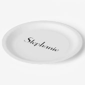 Naam Monogram Sjabloon Zwart Witte Kute Aangepast Papieren Bordje (Gekanteld)