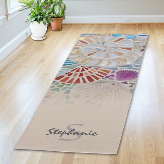 Naam Monogram Strand Thema Yogamat