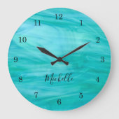 Naam Monogram Turquoise Grote Klok (Voorkant)