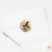 Naam Monogram U Halloween Sky Witch Spiders Ronde Sticker (Envelop)