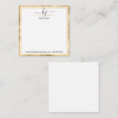 Naam monogram | Van het bureau van de Kaart van de Notitiekaartje (Voorkant / Achterkant)