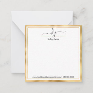 Naam monogram   Van het bureau van de Kaart van de Notitiekaartje