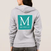 Naam Monogram Vrouwen Dubbelzijdig Design Print Hoodie (Achterkant)