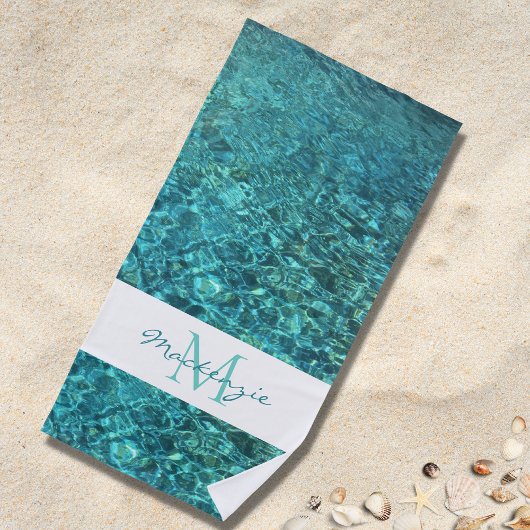 Naam Monogram Water Strandhanddoek Strandlaken