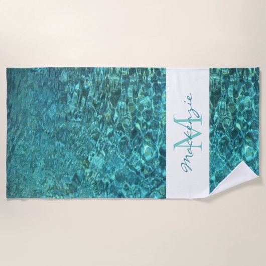 Naam Monogram Waterband Handdoeken (Voorkant)