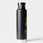 Naam & Monogram Waterfles | Gepersonaliseerd zwart (Rechts)