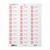 Naam Monogram Waterverf Roze Etiket (Full Sheet)