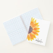Naam Monogram Waterverf Zonnebloem Notitieboek (Binnen)