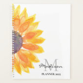 Naam Monogram Waterverf Zonnebloem Planner (Voorkant)