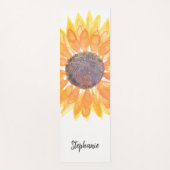 Naam Monogram Waterverf Zonnebloem Yogamat (Voorkant)