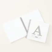 Naam Monogram Witte Rhinestone A Minimalist Notitieboek (Binnen)