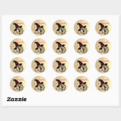 Naam Monogram Y Halloween Sky Witch Spiders Ronde Sticker (Vel)