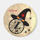 Naam Monogram Z Halloween Sky Witch Spiders Magneet (Voorkant)