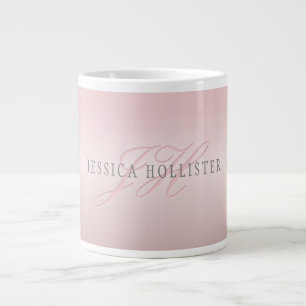 Naam & Monogram   Zachte NEP Rose Goud Blush Grote Koffiekop