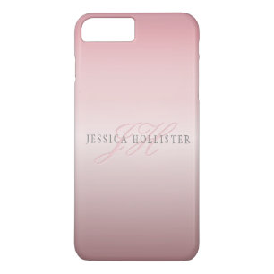 Naam & Monogram Zachte NEP Roze Gouden Blush iPhone 8/7 Plus Hoesje