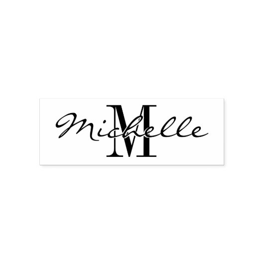 Naam monogram zelf-inkende rubberen stempel (Design)