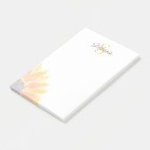 Naam Monogram Zonnebloem Post-it® Notes (Schuin)