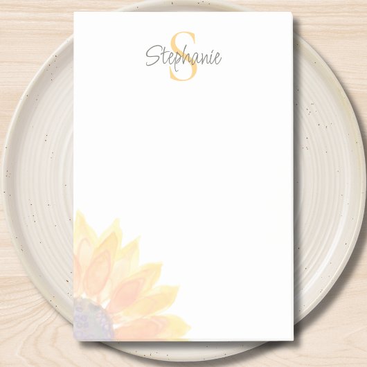 Naam Monogram Zonnebloem Post-it® Notes
