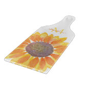 Naam Monogram zonnebloem Snijplank (Hoek)