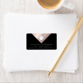 Naam monogramadres minimumaantal Roos zwart RSVP Etiket (Insitu)