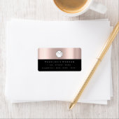 Naam monogramadres minimumaantal Roos zwart RSVP Etiket (Insitu)