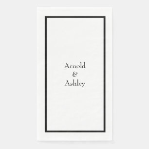 Naam Monogrammen Zwart Wit Trouwen Vrijgezellenfee Servet