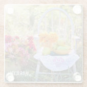 Naam, Mooie Herfst Wildflowers  Print Glazen Onderzetter (Achterkant)