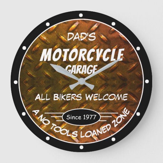 Naam motorfiets Datum Diamond Bord Slogan Grote Klok (Voorkant)